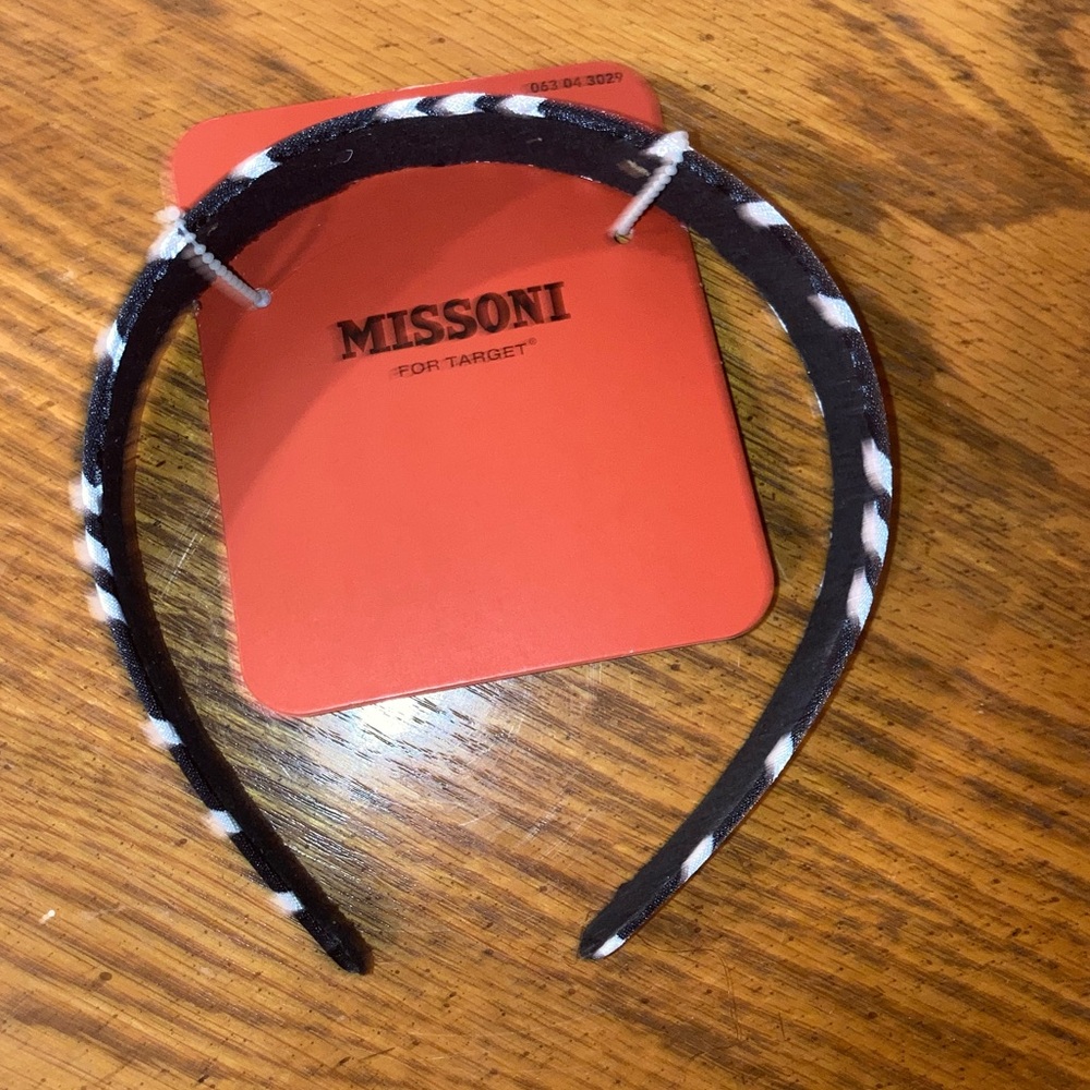 Missoni Headband & Barrett- Black & White Chevron - NWT & Vintage - Picture 3 of 4